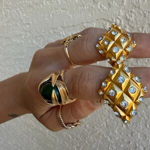 24K gold plated CHANEL Matelasse vintage clip on earrings
